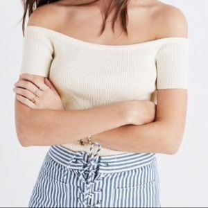 Madewell ribbed off the shoulder top